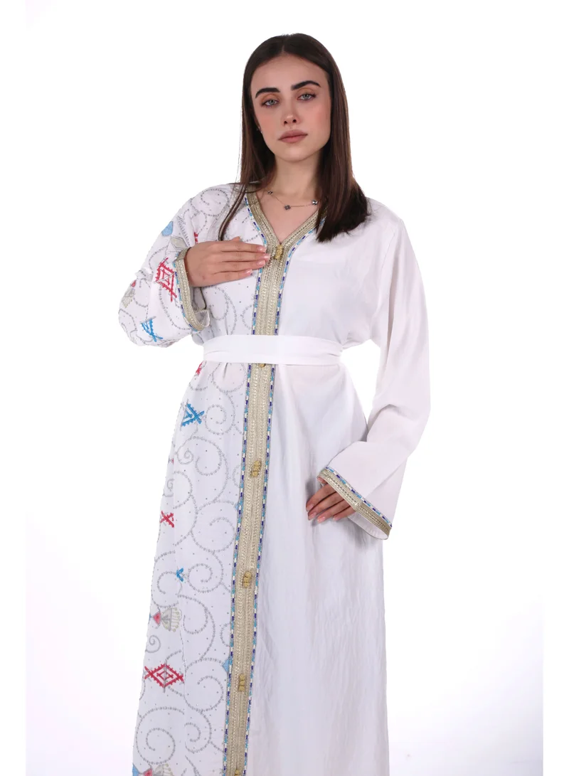AL BENT AL SHARQIEH white Mom & Daughter Embroidred jalabiya dress for Women | Best Price UAE